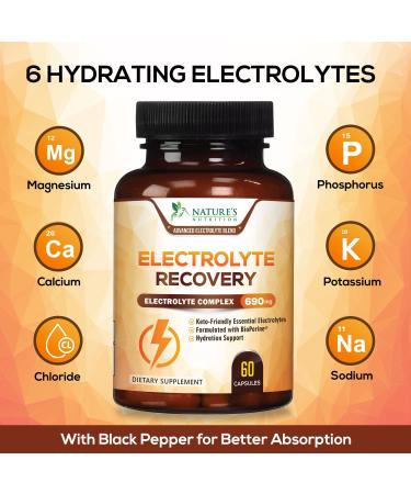 Electrolyte Replacement Capsules - Keto Friendly Supplement for Rehydration - 60 Capsules for Cramps, Sports & Exercise - Buy Online on GoSupps.com