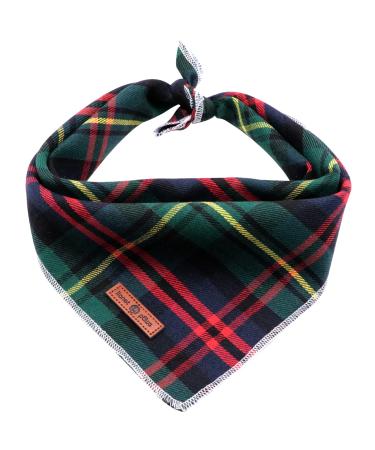 Lionet paws Christmas Bandana for dog headscarf dog hill towel triangular scarf for small medium -sized and large dogs s (1 -pack) checkered green