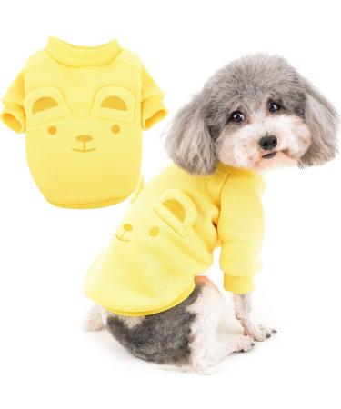 Zwantea dogs winter coats for small dog puppies sweater sweaters clothes soft warm dog jackets pet cold weather clothing coat for chihuahua yorkie yellow l l yellow