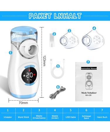 Wholede Digital Inhalation Device for Kids & Adults | Quiet Portable Nebulizer with Countdown Timer 2 Masks & Mouthpiece - Buy Online on GoSupps.com