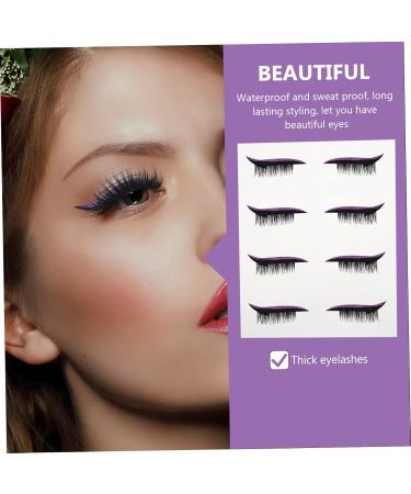 Beatifufu 4 pairs Reusable Liners Eyeliner Face Eyelashes Up Strip Tape Glitter Supplies Make Adhesive Shiny 4x1.5cm Purple - Buy Online on GoSupps.com