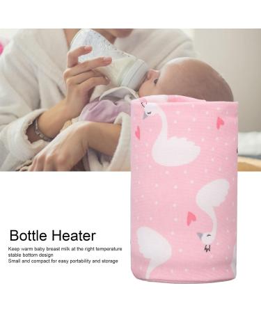 USB Baby Bottle Warmer Bag - Portable Milk Heating Heater Keeper - Pink Swan Design - for Infant Feeding & Outdoor Travel - Buy Online on GoSupps.com