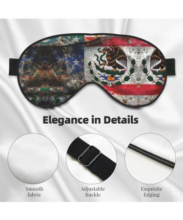 SSIMOO Mexican American Flag Eye Mask | Soft & Breathable Sleep Mask for Travel | Relaxation & Comfort - Buy Online on GoSupps.com