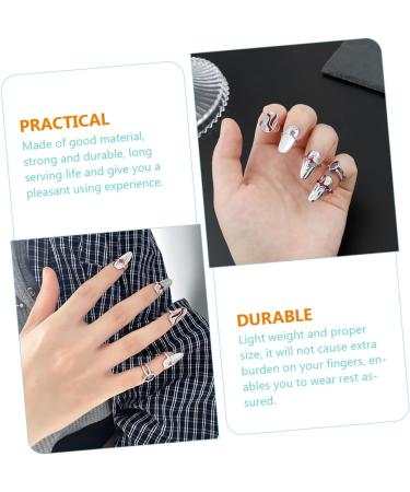 Amosfun 3 Sets Nail Ring Finger Tip Women Ring Ring for Women Rings for Women Jewels for Nails Nail Decor Women's Band Rings Women s Suits Red Decor Zinc Alloy Miss Girl Jewelry White - Buy Online on GoSupps.com
