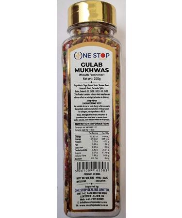 ONE STOP DEALERS Gulab Flavoured Mukhwas Mouth Freshener (200 Gram) Jar - Eat Anywhere or Anytime - Easy to Carry - More Popular in After Meal Digestive Treat Snack (Pack of 1)