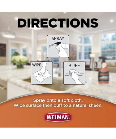 Weiman Granite Cleaner Polish and Protect 3 in 1 - 2 Pack - Streak-Free pH Neutral Formula - 24 Fl Oz (Pack of 2) - Buy Online on GoSupps.com