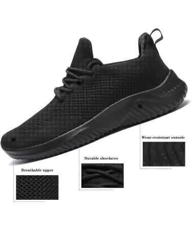 Men's Slip-on Tennis Shoes | Lightweight Breathable Sneakers | Size 12 All Black - Buy Online on GoSupps.com