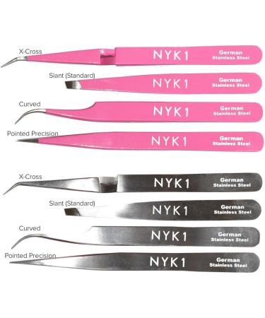 Tweezers by NYK1 Precision Eyebrow Tweezer - Slant or Pointed in Silver or Pink (Slant Pink x1 Unit) Strong Steel Standard Tweezers (Pink) - Buy Online on GoSupps.com