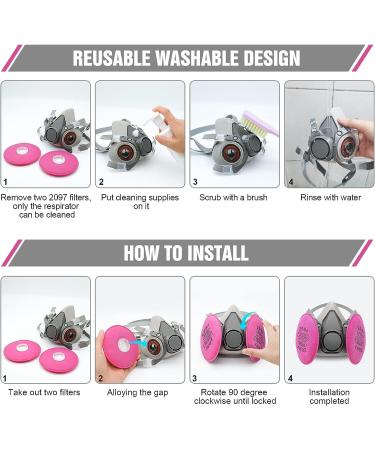 Reusable Respirator MYGCCA Dust Respirator with Filter 2091 for Painting Epoxy Resin Asbestos Particulate Sanding Machine Polishing and Other Work - Buy Online on GoSupps.com