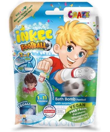 Inkee Surprise Football Bath Ball | Fun Children's Toy with Suction Cup Player | Popcorn Fragrance | 1 Pack Dermatologically Tested - Buy Online on GoSupps.com