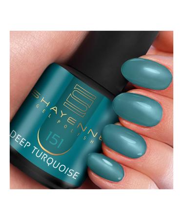 Shayenne 151 Deep Turquoise Shellac Gel Nail Polish 15 ml for UV LED Lamp Made in Germany