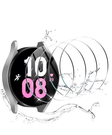 4 Pack Compatible for Samsung Galaxy Watch 5 / Galaxy Watch 4 Screen Protector 40mm Tempered Glass YMHML Waterproof 9H Hardness Anti- Scratch Film Screen Protector for Galaxy Watch 5/4 Accessories Transparent 40mm
