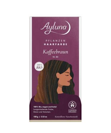Ayluna Vegan Hair Color 80 Coffee Brown - Ammonia-Free 100% Gray Coverage Long-Lasting Gloss & Volume 100g Pack Henna & Natural Ingredients - Buy Online on GoSupps.com