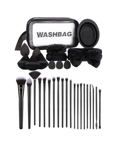 Face Makeup Tool Set Cosmetic Applicators Kit - Set With Organizer Bag With Hair Tie And Powder Puff Soft Brushes Multi-functional Set For Beginners