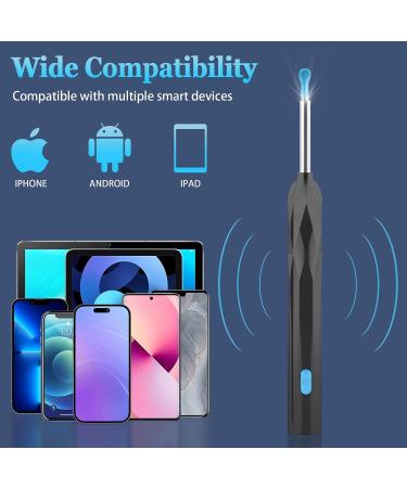 1920P HD Ear Wax Removal Tool with Camera and 6 LED Lights - Soft Silicone Ear Scoop for Cleaning - Compatible with iPhone, iPad, Android (Black) - Buy Online on GoSupps.com