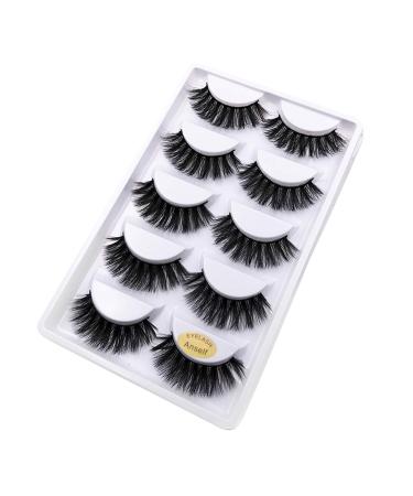 Buy 5 Pairs of Long Thick 3D Imitated Water Mane Eyelashes - Handmade & Reusable for Cosplay - Invisible Band - Black - Buy Online on GoSupps.com