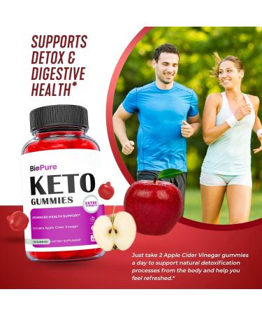 Biopure Keto ACV Gummies - Vegan Formula for Weight Loss with Apple Cider Vinegar and Vitamin B12 (60 Gummies) - Buy Online on GoSupps.com