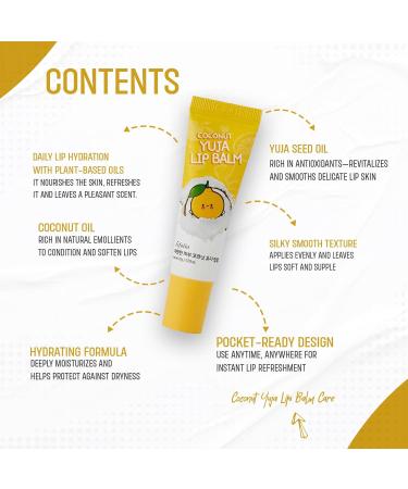 Esfolio Pure Skin Coconut Yuja Lip Balm Hydrating & Nourishing Lip Care with Coconut Oil & Yuja Seed Oil Moisturizes & Softens Dry Lips Yuja Coconut - Buy Online on GoSupps.com