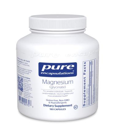 Pure Encapsulations Magnesium (Glycinate) | Supplement to Support Stress Relief, Sleep, Heart Health, Nerves, Muscles, and Metabolism* | 180 Capsules 180 Count (Pack of 1)