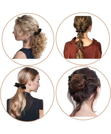 2 PCS Hair Scrunchies Black Color Satin Silk Stretchy Solid Color Hairbands for Thick hair Curly Hair Thin Hair Sleeping Traceless Frizz Prevention Girls Women Use Black 2pcs - Buy Online on GoSupps.com