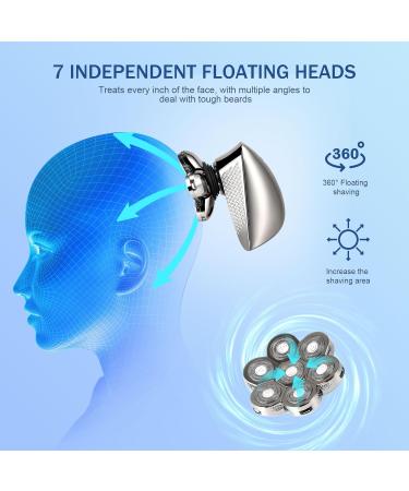 Head Shavers for Men IPX7 Skull Shaver 7D Rechargeable Rotary Shaver 5-in-1 Bald Men's Shaver Electric Razor Grooming Kit with Nose Trimmer and Hairdresser's Scissors - Buy Online on GoSupps.com