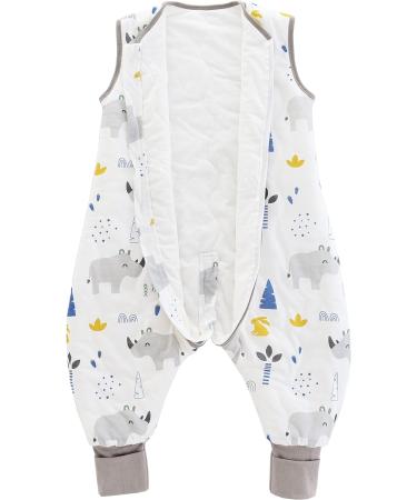 Chilsuessy Winter Baby Sleeping Bag with Feet 2.5 TOG | 100% Cotton Toddler Wearable Blanket | Cute Rhino Design | 70cm/6-18 Months - Buy Online on GoSupps.com