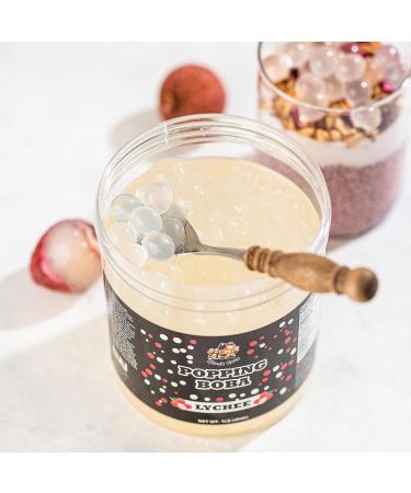 Popping Boba Pearls | Lychee Flavor | 1LB (454g) | Bursting Tea Balls for Drinks Desserts Smoothies and Snack Toppings | Bubble Tea Tapioca Pearl Mix - Buy Online on GoSupps.com