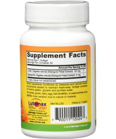Buy Jarrow Formulas Lutein 20 mg - 30 Softgels for Eye Health | Premium Supplement - Buy Online on GoSupps.com