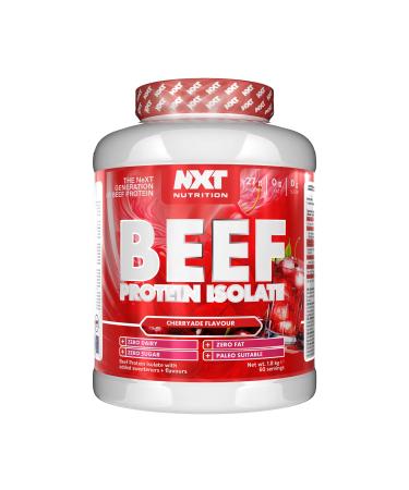 NXT Nutrition Beef Protein Isolate Powder - Protein Powder High in Natural Amino Acids - Paleo Keto Friendly - Dairy and Gluten Free | 1.8kg | Cherryade