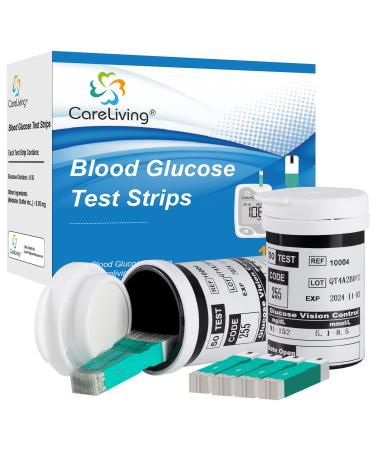 Careliving Blood Glucose Test Strips for Diabete Sugar Testing 100 Count