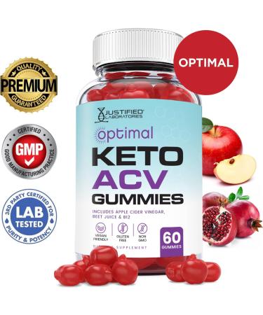 Justified Laboratories Optimal Keto ACV Gummies 1000MG - 2 Pack, Vegan Non GMO with Pomegranate Juice, Beet Root & B12 - 120 Count - Buy Online on GoSupps.com