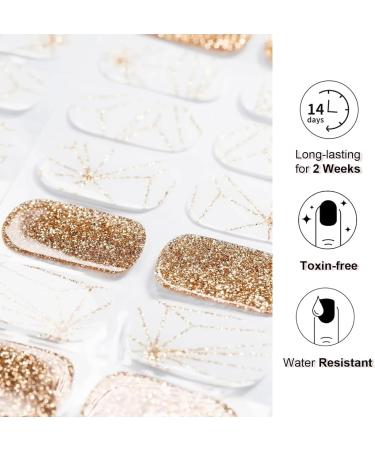 Semi Cured Gel Nail Strips Gel Nail Stickers - 20 Pcs Nail Stickers for Nail Art - Soft Self-Adhesive Gel Nail Wraps Easy Apply & Remove for Salon-Quality Manicure Kit (UV/LED Lamp Required)(BSS-0342) - Buy Online on GoSupps.com