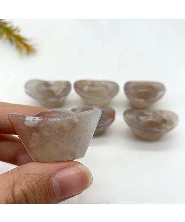 Natural Crystal 1pc Natural Cherry Blossom Agate Ingots Small Size Polished Crystals Stones Stone Mineral Specimen - Buy Online on GoSupps.com