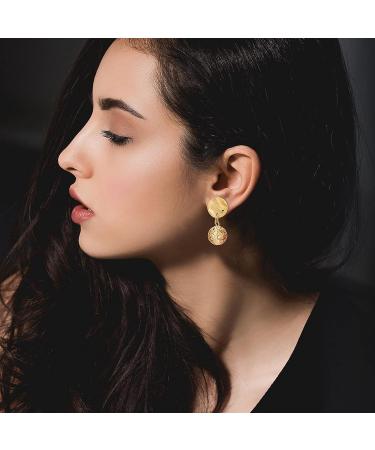 50 Pieces 13.0mm Gold Plated Flat Round Ear Studs Earring Posts with Loop Hole Coin Charms for DIY Earrings Craft Making - Women Girls Jewelry Supplies - Buy Online on GoSupps.com