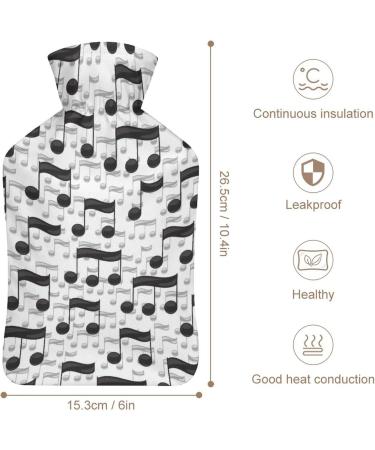 Hot Water Bottle with Lid - Musical Notes Rubber Hot Water Bag for Pain Relief & Cramps - Ideal Hot & Cold Therapy Solution - Buy Online on GoSupps.com