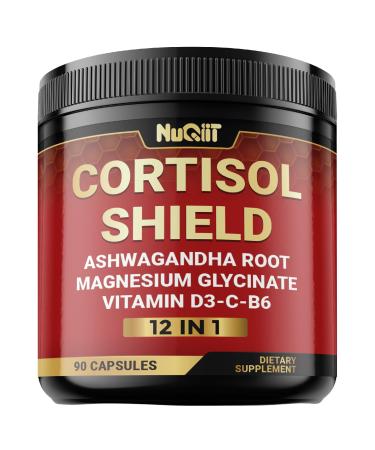 NUQIIT 12in1 Cortisol Shield - Ashwagandha and Magnesium & 10 More - 90 Capsules