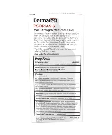 Dermarest Psoriasis Medicated Treatment Gel - 4oz (1-Pack) | Fragrance-Free - Buy Online on GoSupps.com
