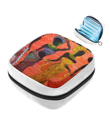GIAPB Sanitary Napkin Storage Bag Period Bag Tampon Bag Makeup Bag Pad Pouch Art African Woman Color1204