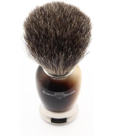 Edwin Jagger Imitation Light Horn & Nickel Classic Pure Badger Shaving Brush - Men's Shaving Brush for Cream or Soap - Buy Online on GoSupps.com