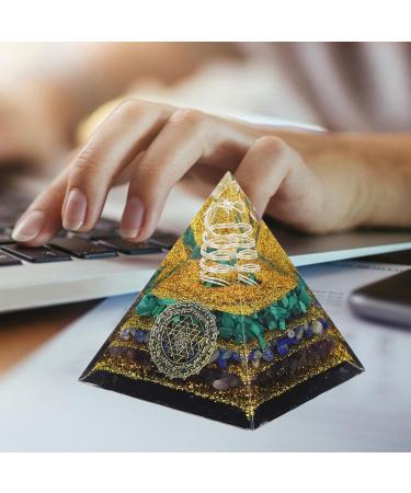 Energy Generator Orgone Pyramid Crystal Pyramid Home Desktop Decoration Trigger Calmness Enhance Spiritual Consciousness for Inner Peace and Healing - Buy Online on GoSupps.com