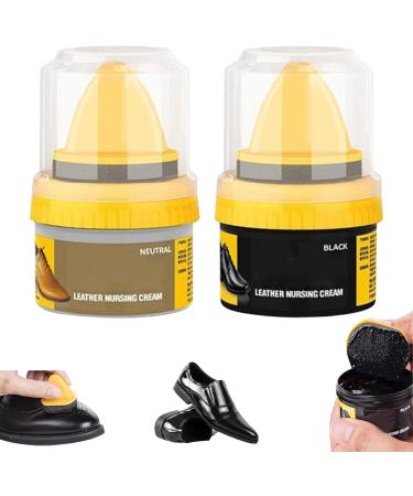 Shoe Polish Kit 2Pcs 50ML Clear & Black Shoe Polish for Leather Shoe Cream Polish Leather Shoe Polish to Restore Clean & Shine Shoes Purse Boots - Buy Online on GoSupps.com