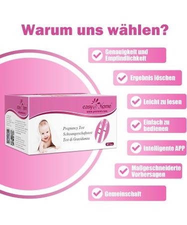 Easy Home 60 Pregnancy Test Strips - Ultra Sensitive Early Detection (10 MIU/ml) - Accurate Results | Reliable Home Testing (60 Pack) - Buy Online on GoSupps.com
