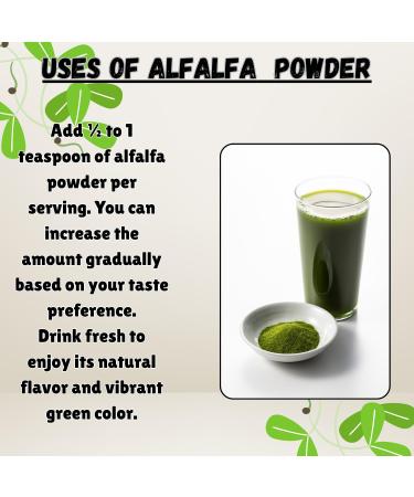 Essencea Alfalfa Powder 2lb | Green Superfood Leaf Powder | Gluten-Free Non-GMO Vegan | Rich in Fiber | Ideal for Smoothies Juices Shakes & Daily Nutrition - Buy Online on GoSupps.com