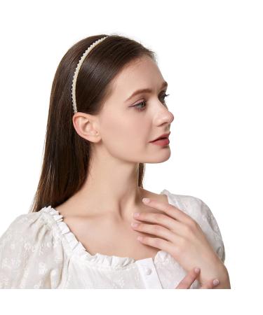 3 Pack White Faux Pearl Headbands - Bridal Hair Accessories for Women & Girls - Buy Online on GoSupps.com