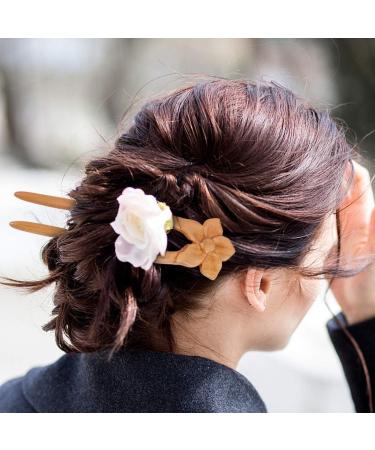 LALAFINA Wooden Hairpin Wedding Hair Clip Hair Styling Clip Decor Flower Hair Chopstick Women Wooden Hair Chopsticks Chinese Wood Hair Pin Flower Headpiece Vintage Hair Claw Bride - Buy Online on GoSupps.com