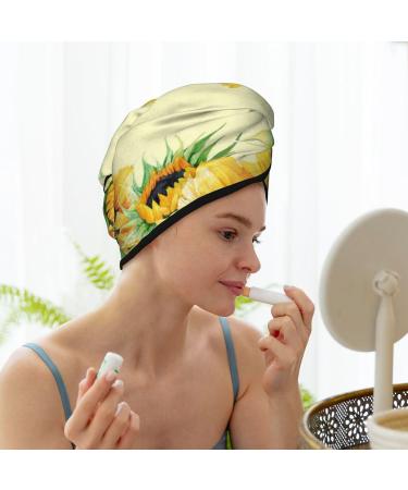 Buy Sunflower Microfiber Hair Towel - Super Absorbent Coral Velvet Wrap for Long Curly & Thick Hair - Quick Dry | International Shipping Available - Buy Online on GoSupps.com