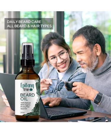 100% Natural Beard Oil - 2oz Prickly Pear Seed Oil | Moisturizing & Conditioning | Lightweight Daily Care for Hair Growth | All Beard Types | Light Citrus Scent - Buy Online on GoSupps.com