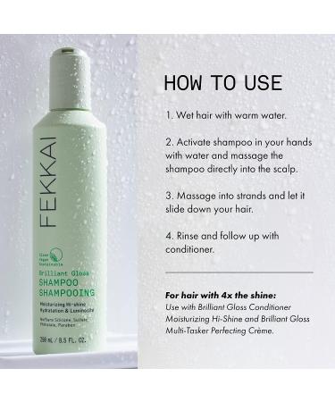 Fekkai Brilliant Gloss Shampoo - 8.5 oz | Revives & Nourishes Dry, Frizz-Prone Hair | Salon Grade, EWG Compliant, Vegan & Cruelty Free | 1 Pack - Buy Online on GoSupps.com