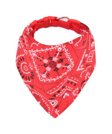 Dog Bandana Headscarves Pet Neckerchief Adjustable for Puppy Small Dog Cat (L Red) L Red
