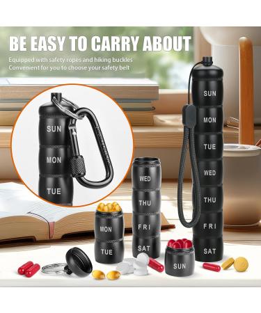 Outdoor Pill Box - Flexible Stackable Aluminum Travel Keychain for Vitamins Medicine & Supplements - Buy Online on GoSupps.com
